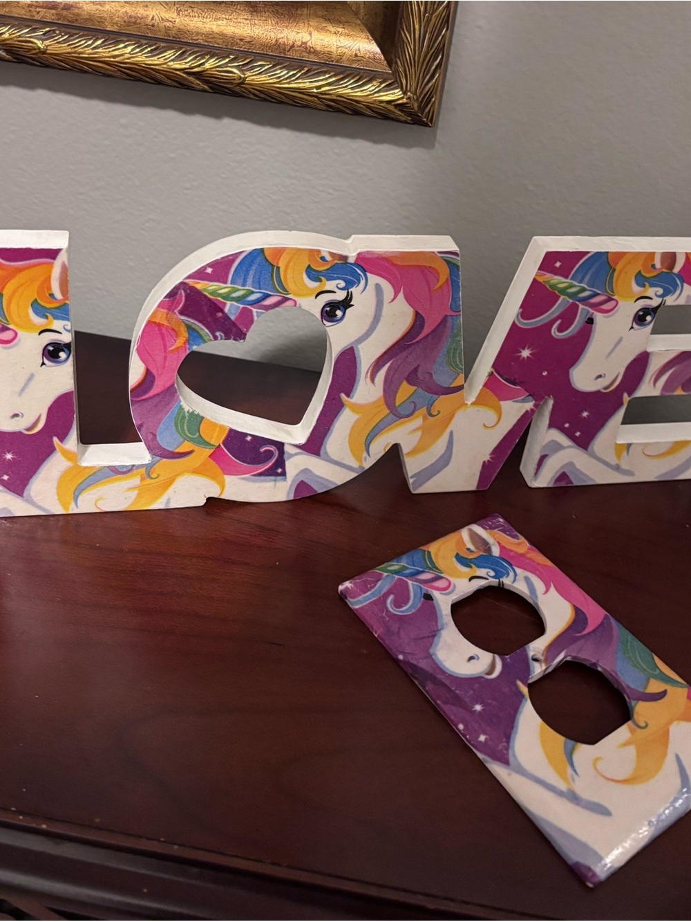 Unicorn Pattern Decorative Sign & Electrical Outlet Cover